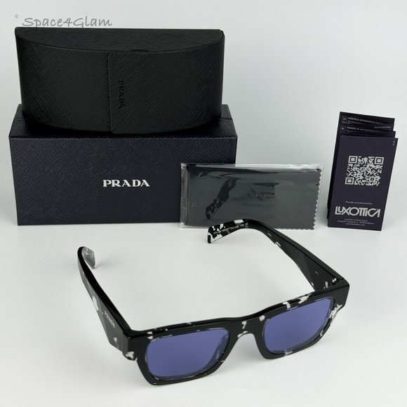 NEW Prada PRA06S 15O50B Tortoise Black Violet Mirror Square Unisex Sunglasses - Picture 7 of 11